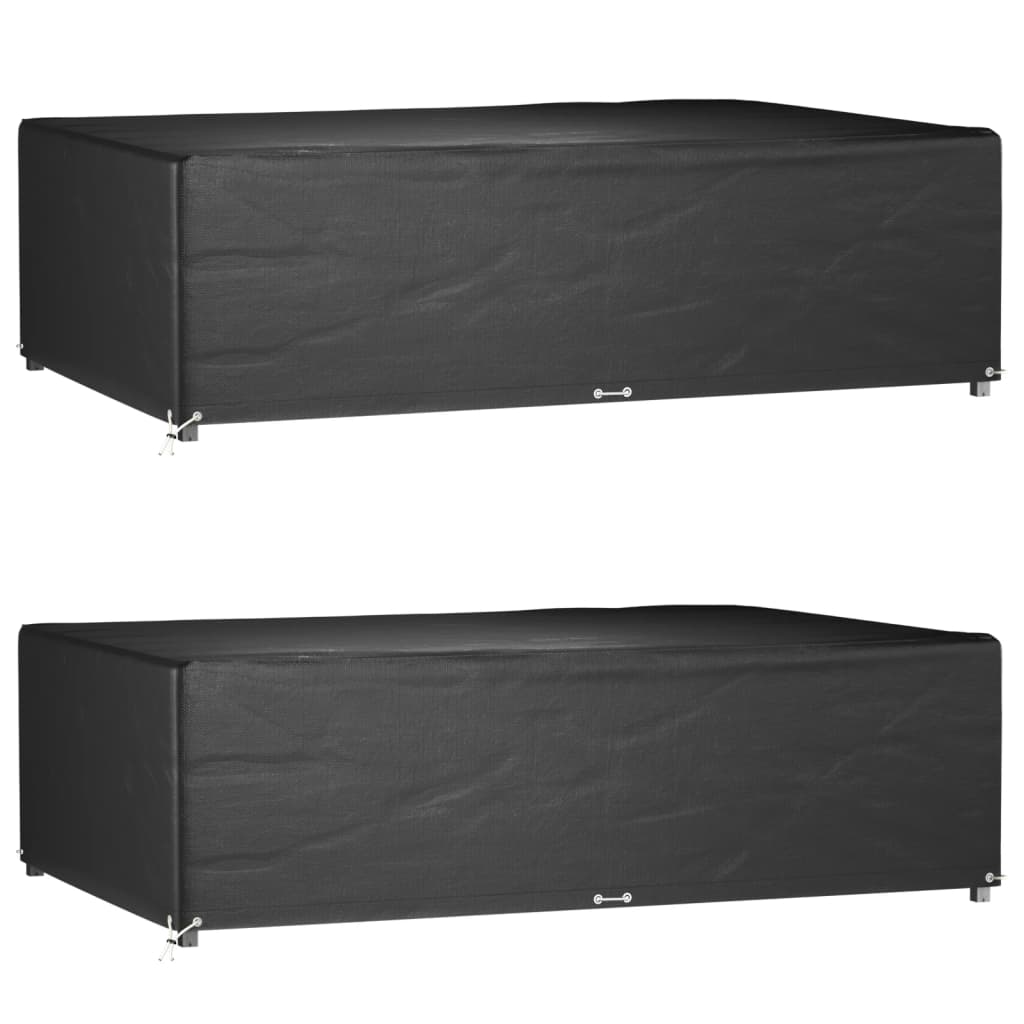 vidaXL Gartenmöbel-Abdeckungen 2 Stk. 4 Personen Poly Rattan 8 Ösen