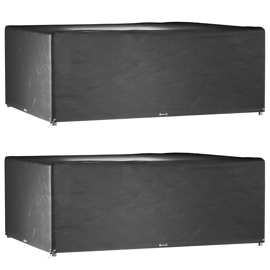 vidaXL Gartenmöbel-Abdeckungen 2 Stk. 4 Personen Poly Rattan 8 Ösen