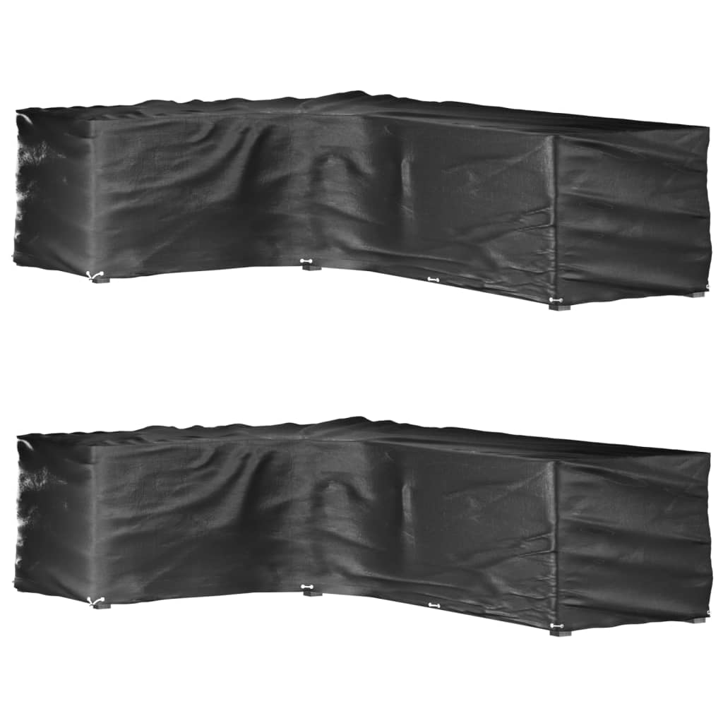 vidaXL Gartenmöbel-Abdeckungen 2 Stk. L-Form 12 Ösen 250x250x90 cm