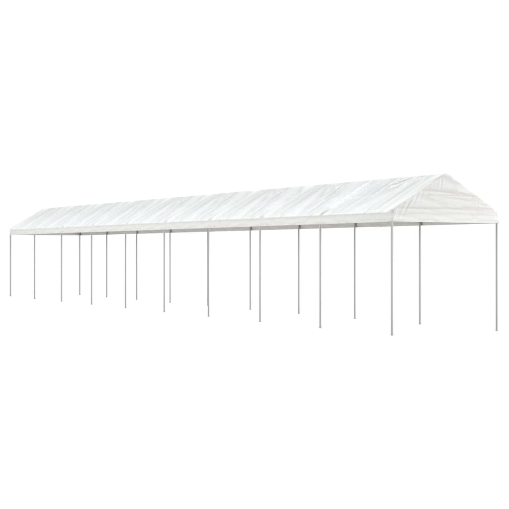 vidaXL Pavillon mit Dach Weiß 4,46x2,28x2,69 m Polyethylen