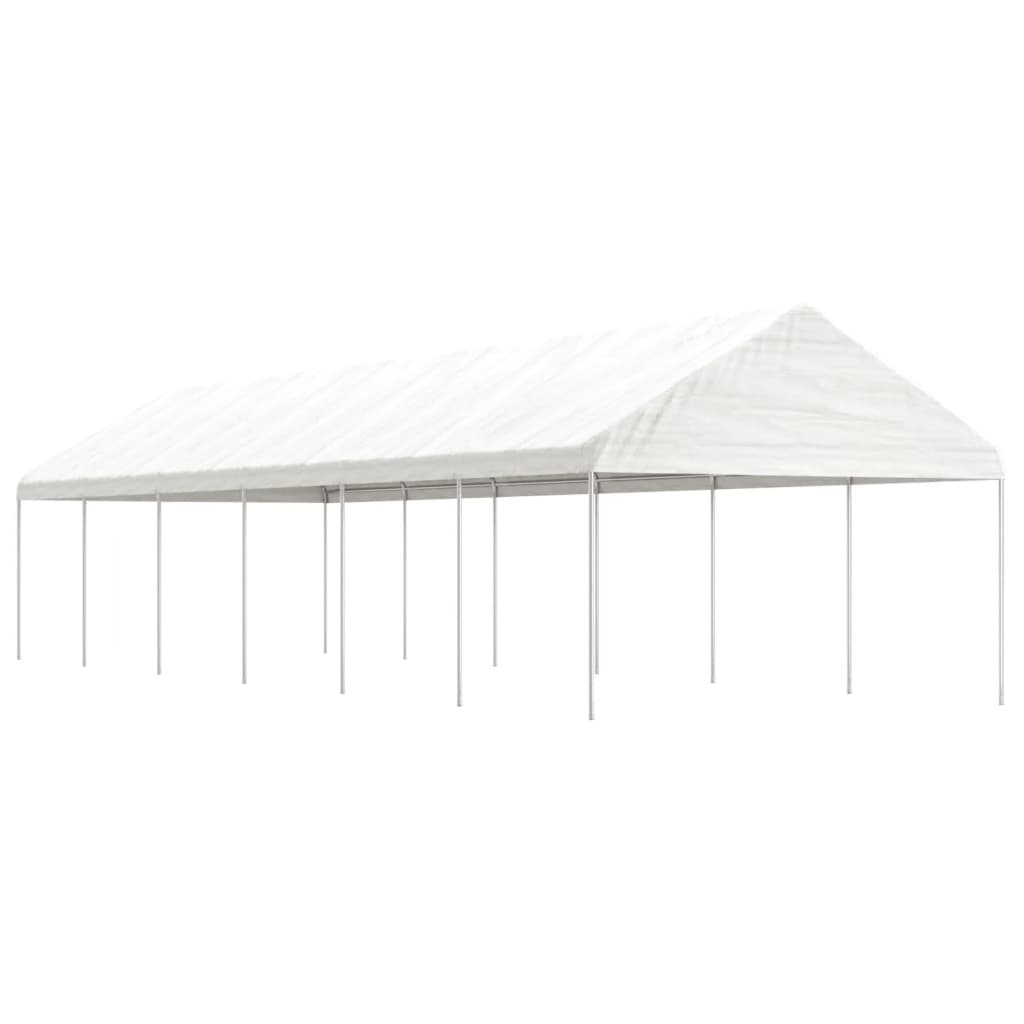 vidaXL Pavillon mit Dach Weiß 4,46x4,08x3,22 m Polyethylen