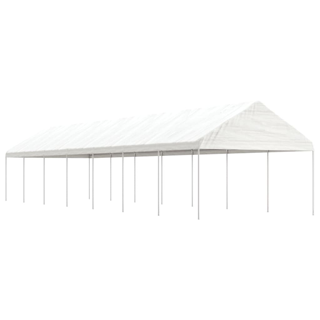 vidaXL Pavillon mit Dach Weiß 4,46x4,08x3,22 m Polyethylen