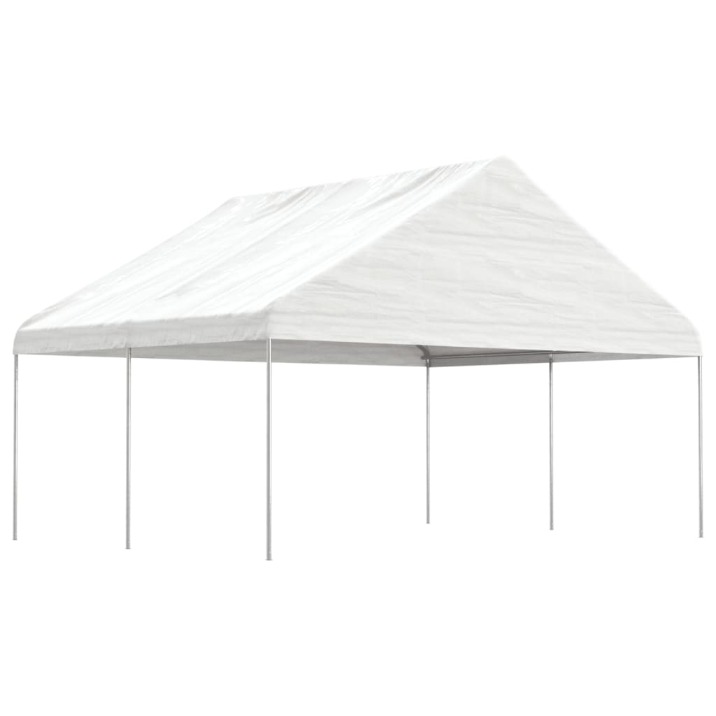 vidaXL Pavillon mit Dach Weiß 4,46x5,88x3,75 m Polyethylen