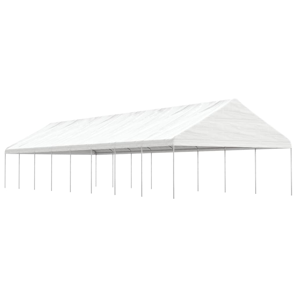 vidaXL Pavillon mit Dach Weiß 4,46x5,88x3,75 m Polyethylen