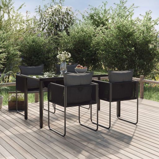 3-tlg. Garten-Essgruppe Schwarz
