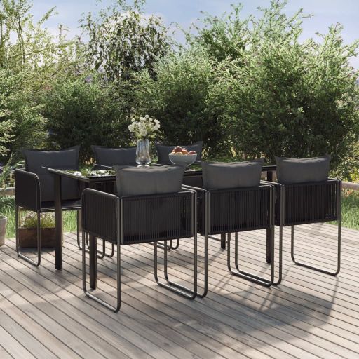 3-tlg. Garten-Essgruppe Schwarz
