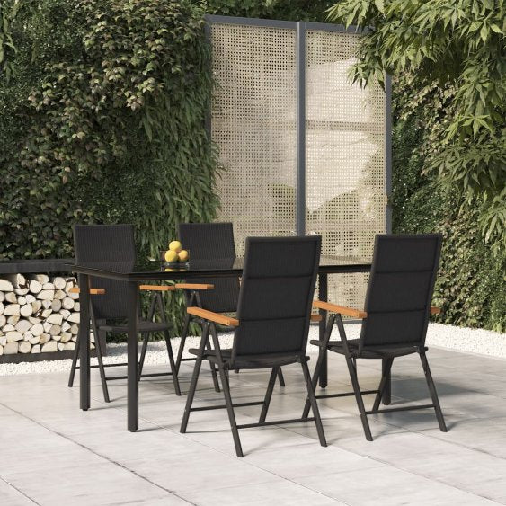 3-tlg. Garten-Essgruppe Schwarz