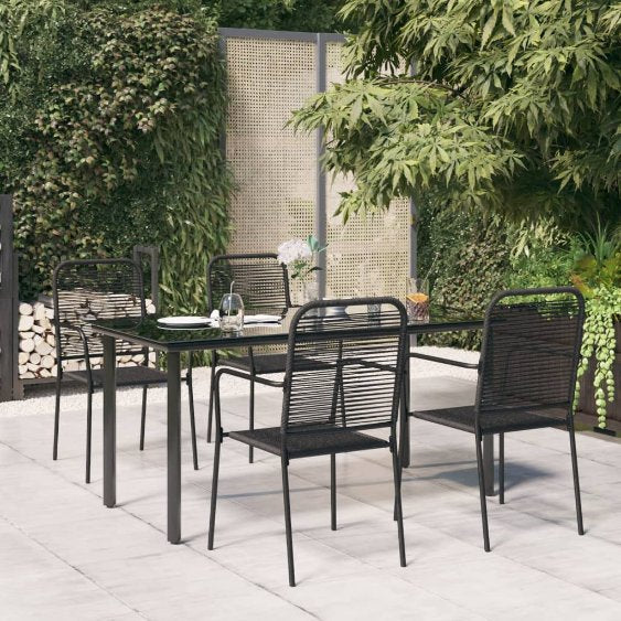 3-tlg. Garten-Essgruppe Schwarz