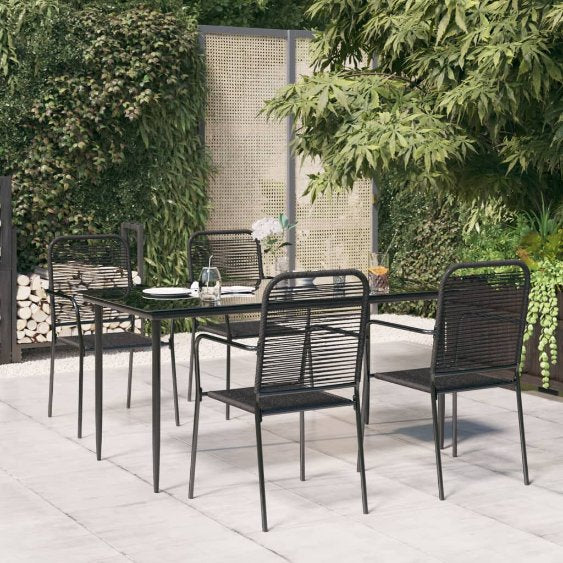 3-tlg. Garten-Essgruppe Schwarz