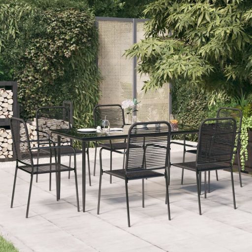 3-tlg. Garten-Essgruppe Schwarz