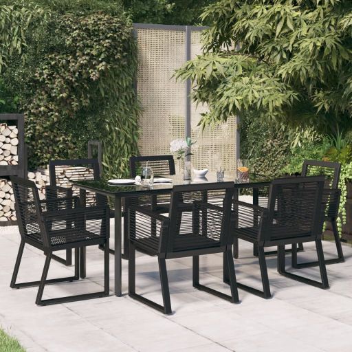 3-tlg. Garten-Essgruppe Schwarz