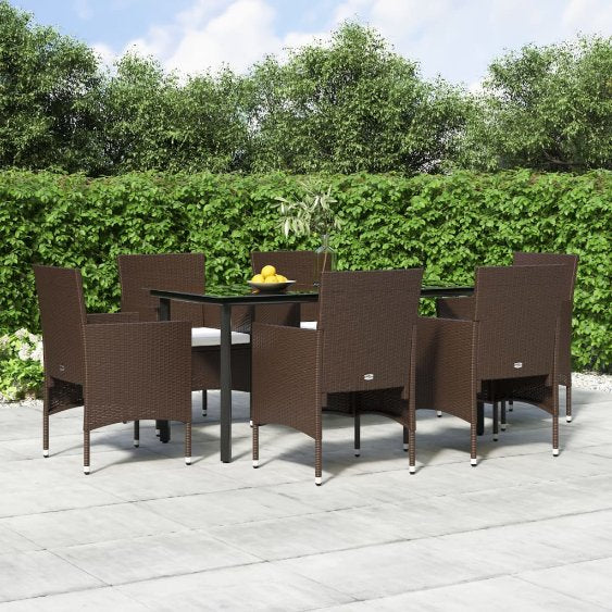 3-tlg. Garten-Essgruppe mit Kissen Schwarz