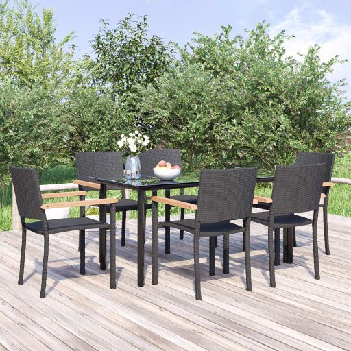 3-tlg. Garten-Essgruppe Schwarz