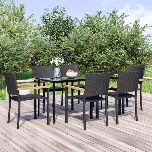 3-tlg. Garten-Essgruppe Schwarz