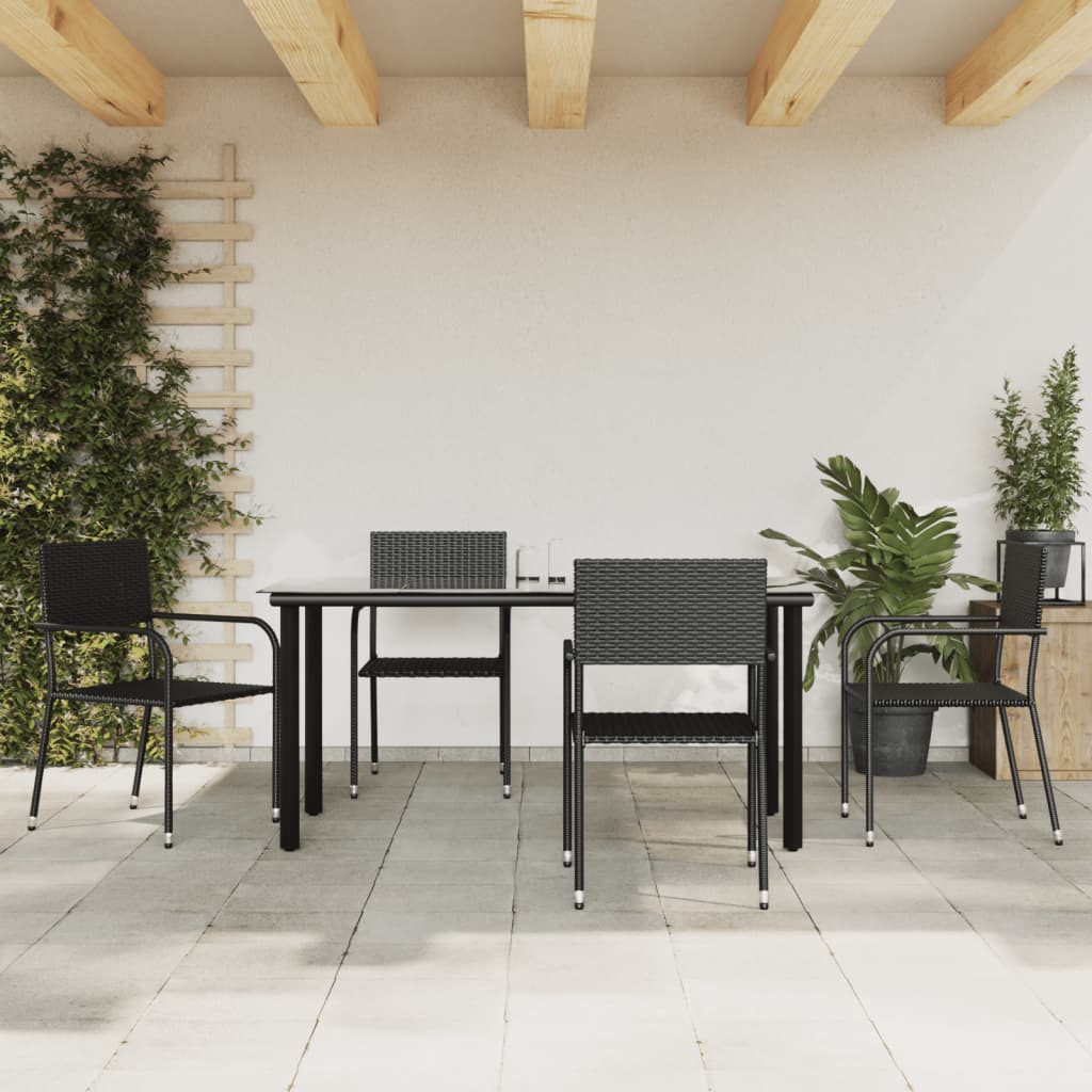 3-tlg. Garten-Essgruppe Schwarz