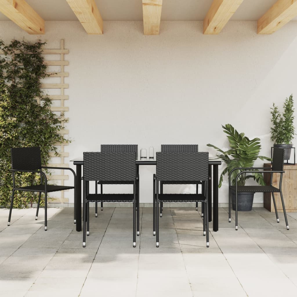 3-tlg. Garten-Essgruppe Schwarz