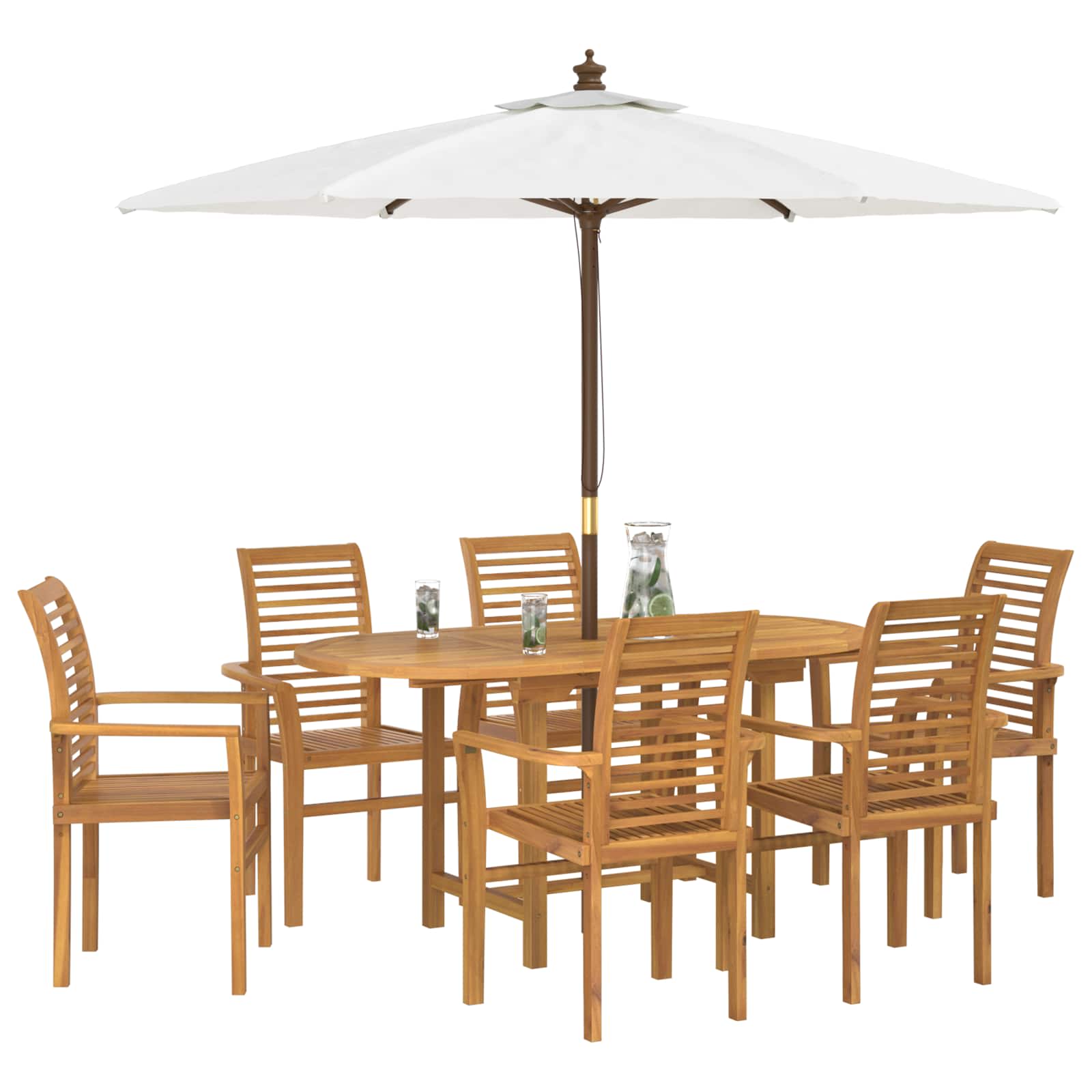 Garten Essgruppe 5 pcs Braun Massivholz Teak