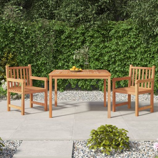 vidaXL 3-teiliges Garten-Ess-Set 80 x 80 cm Massivholz Teak