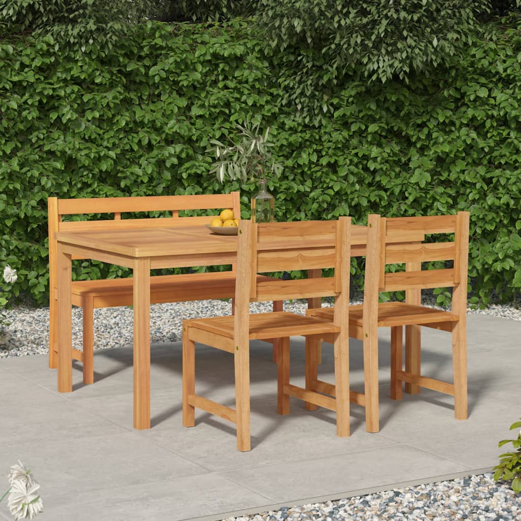 5-tlg. Garten-Essgruppe Massivholz Teak