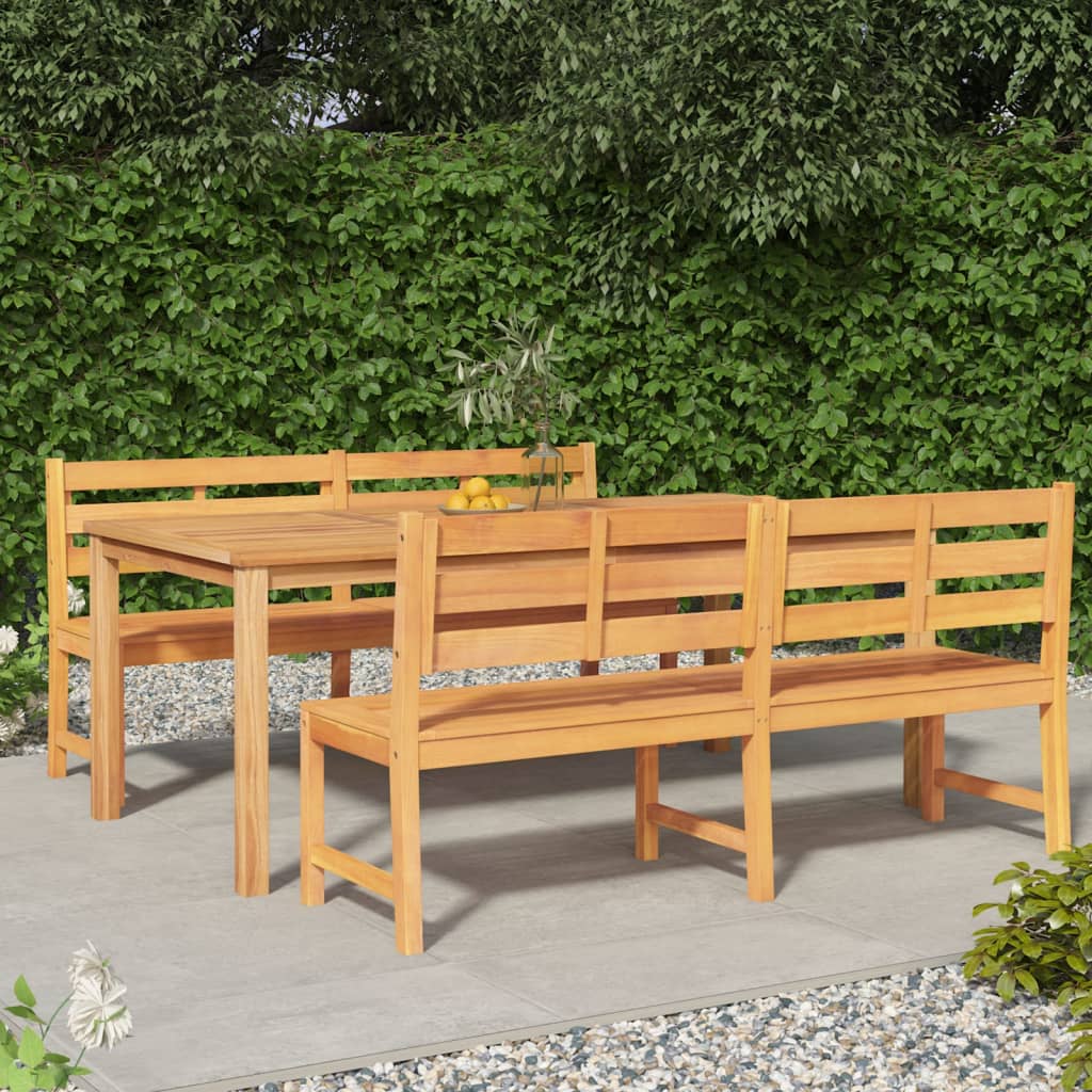 5-tlg. Garten-Essgruppe Massivholz Teak