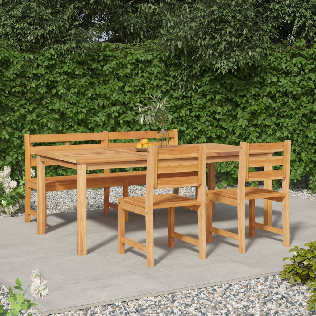 5-tlg. Garten-Essgruppe Massivholz Teak