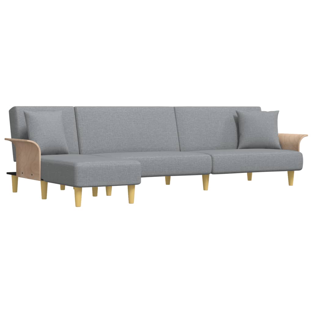 vidaXL Schlafsofa in L-Form Hellgrau 279x140x70 cm Stoff