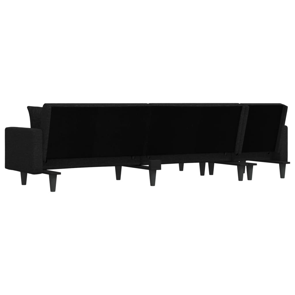 vidaXL Schlafsofa in L-Form Schwarz 275x140x70 cm Stoff