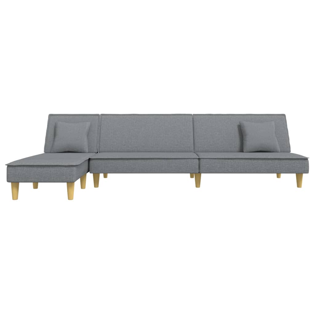 vidaXL Schlafsofa in L-Form Hellgrau 255x140x70 cm Stoff