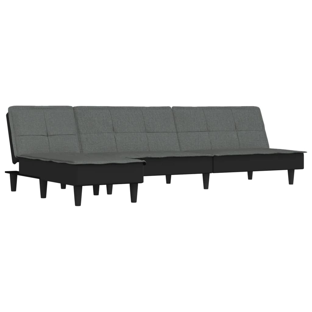 vidaXL Schlafsofa in L-Form Dunkelgrau 255x140x70 cm Stoff