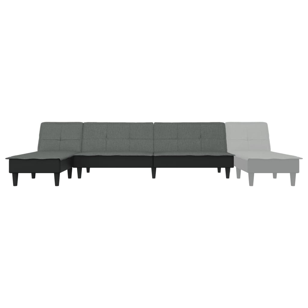 vidaXL Schlafsofa in L-Form Dunkelgrau 255x140x70 cm Stoff