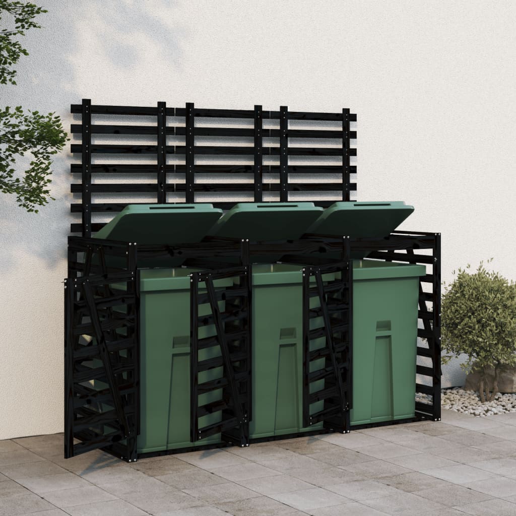 Mülltonnenbox für 3 Tonnen Massivholz Kiefer