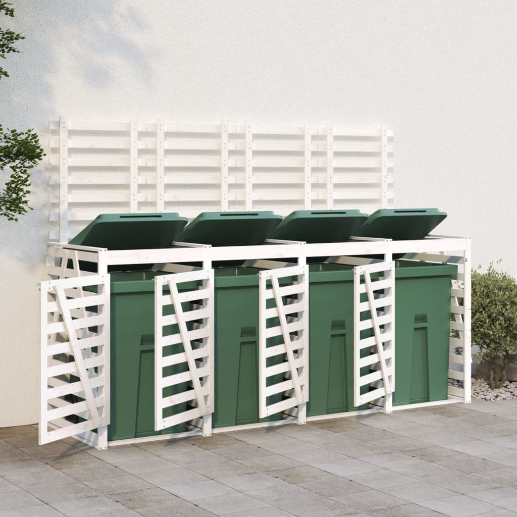 Mülltonnenbox für 4 Tonnen Massivholz Kiefer
