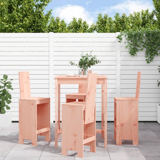 5-tlg. Gartenbar-Set Weiß Massivholz Kiefer