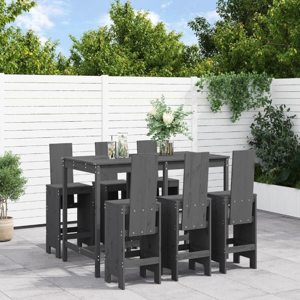 7-tlg. Gartenbar-Set Massivholz Kiefer