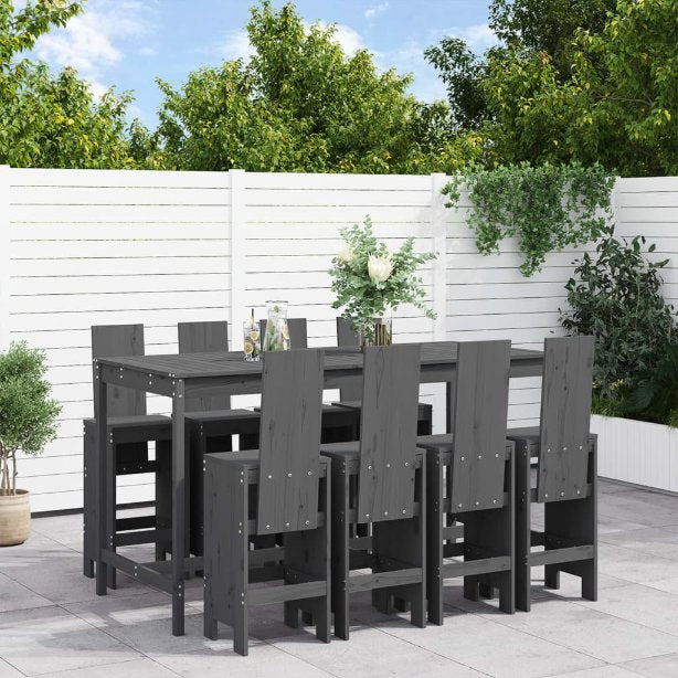 9-tlg. Gartenbar-Set Massivholz Kiefer