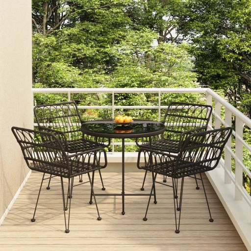 5-tlg. Garten-Essgruppe Poly Rattan