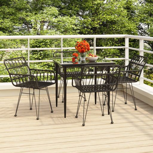 3-tlg. Garten-Essgruppe Poly Rattan