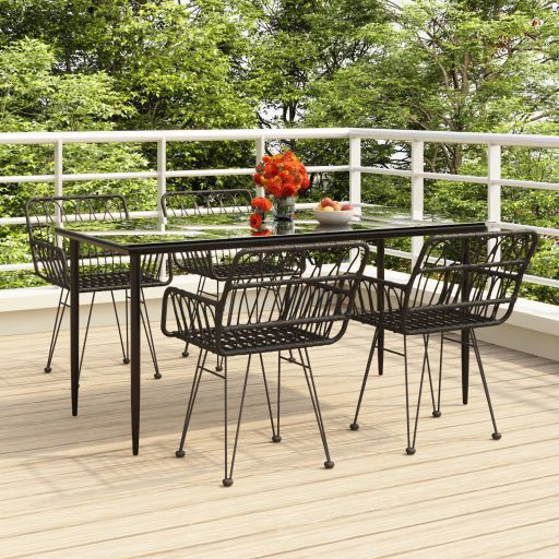 3-tlg. Garten-Essgruppe Poly Rattan
