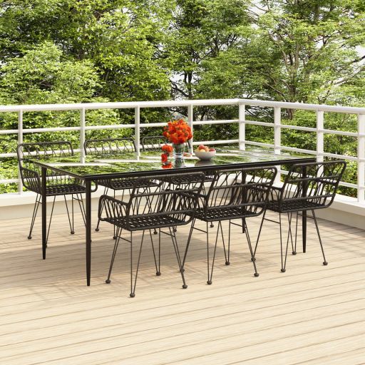 3-tlg. Garten-Essgruppe Poly Rattan