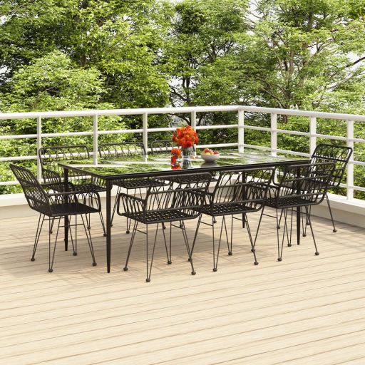 3-tlg. Garten-Essgruppe Poly Rattan