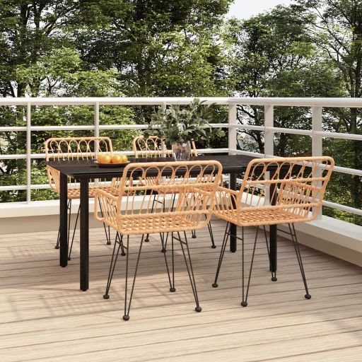 3-tlg. Garten-Essgruppe Poly Rattan