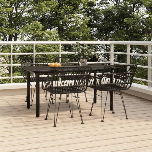 3-tlg. Garten-Essgruppe Poly Rattan