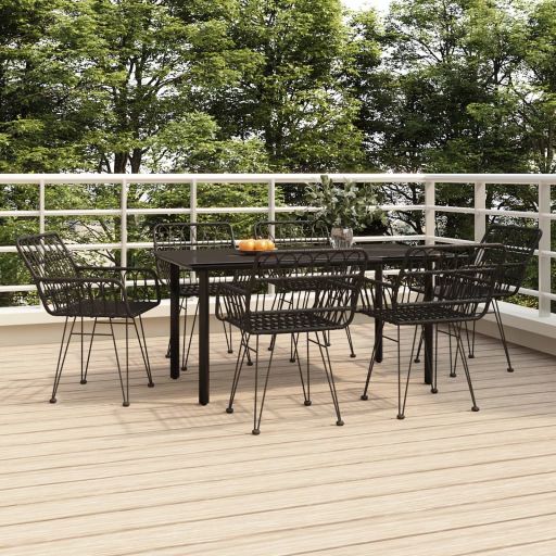 3-tlg. Garten-Essgruppe Poly Rattan