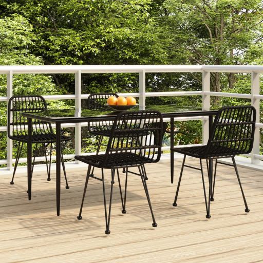 3-tlg. Garten-Essgruppe Poly Rattan