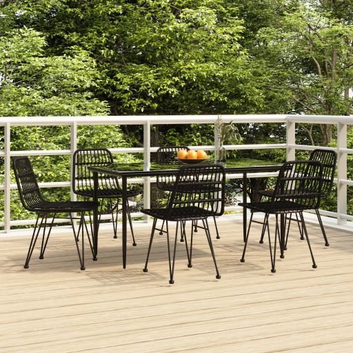 3-tlg. Garten-Essgruppe Poly Rattan