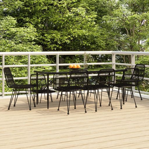 3-tlg. Garten-Essgruppe Poly Rattan