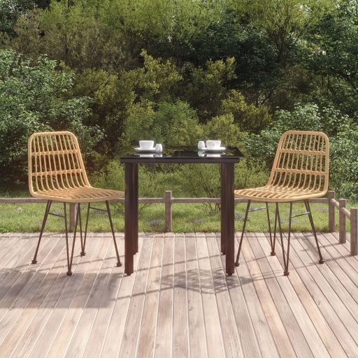 3-tlg. Garten-Essgruppe Poly Rattan