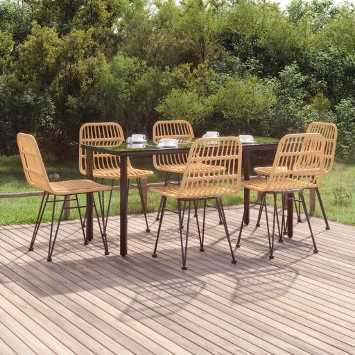 3-tlg. Garten-Essgruppe Poly Rattan