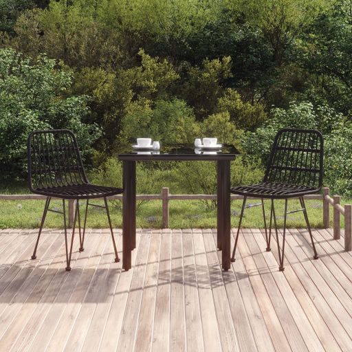 3-tlg. Garten-Essgruppe Poly Rattan