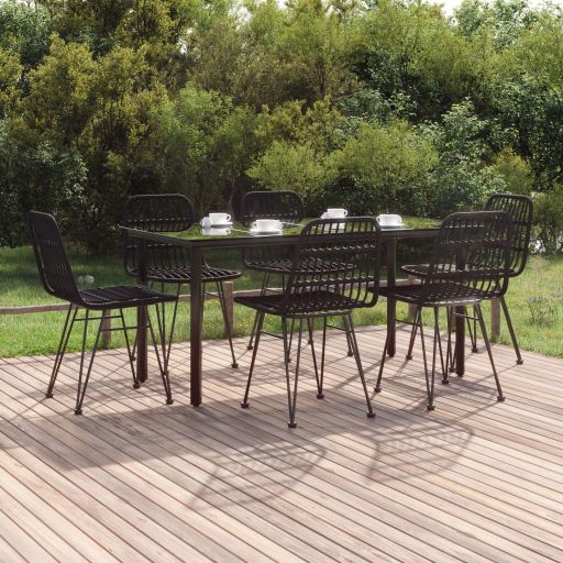 3-tlg. Garten-Essgruppe Poly Rattan